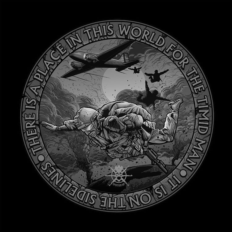 Sticker There is a place in this world for the timid man. 3" Round GRAY