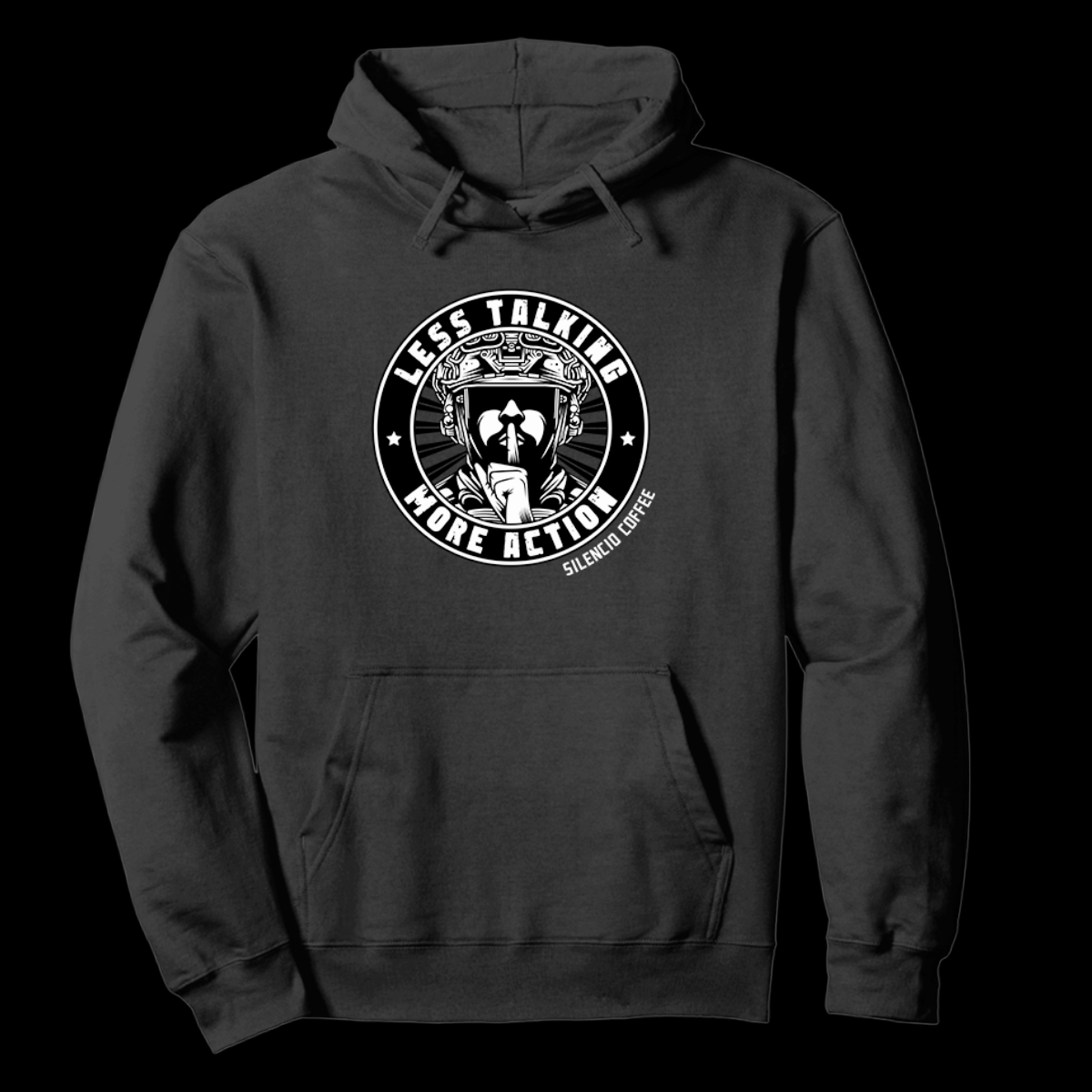 Hoodie Unisex Midweight Softstyle Fleece LESS TALKING MORE ACTION V2