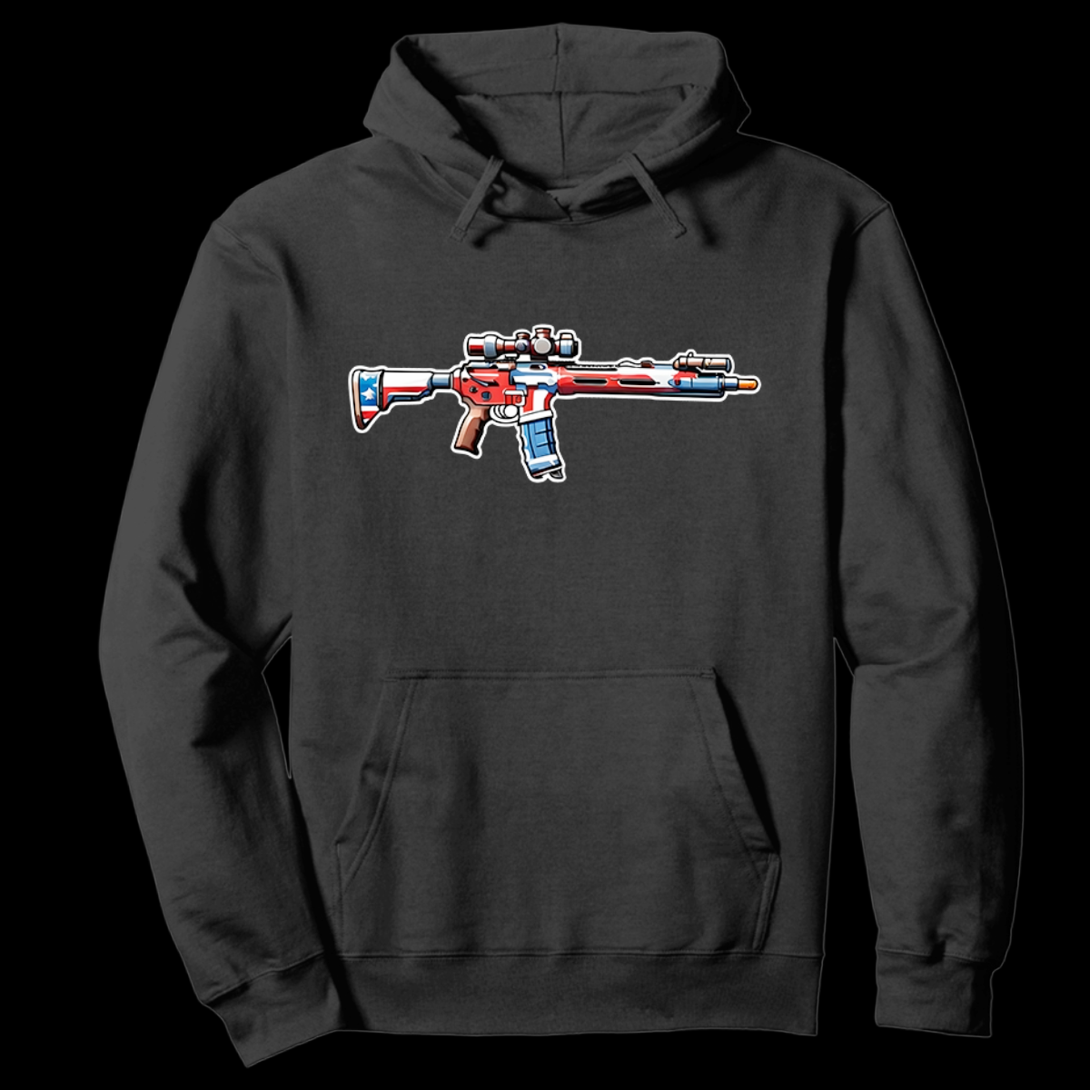 Hoodie Unisex Midweight Softstyle Fleece USA RIFLE