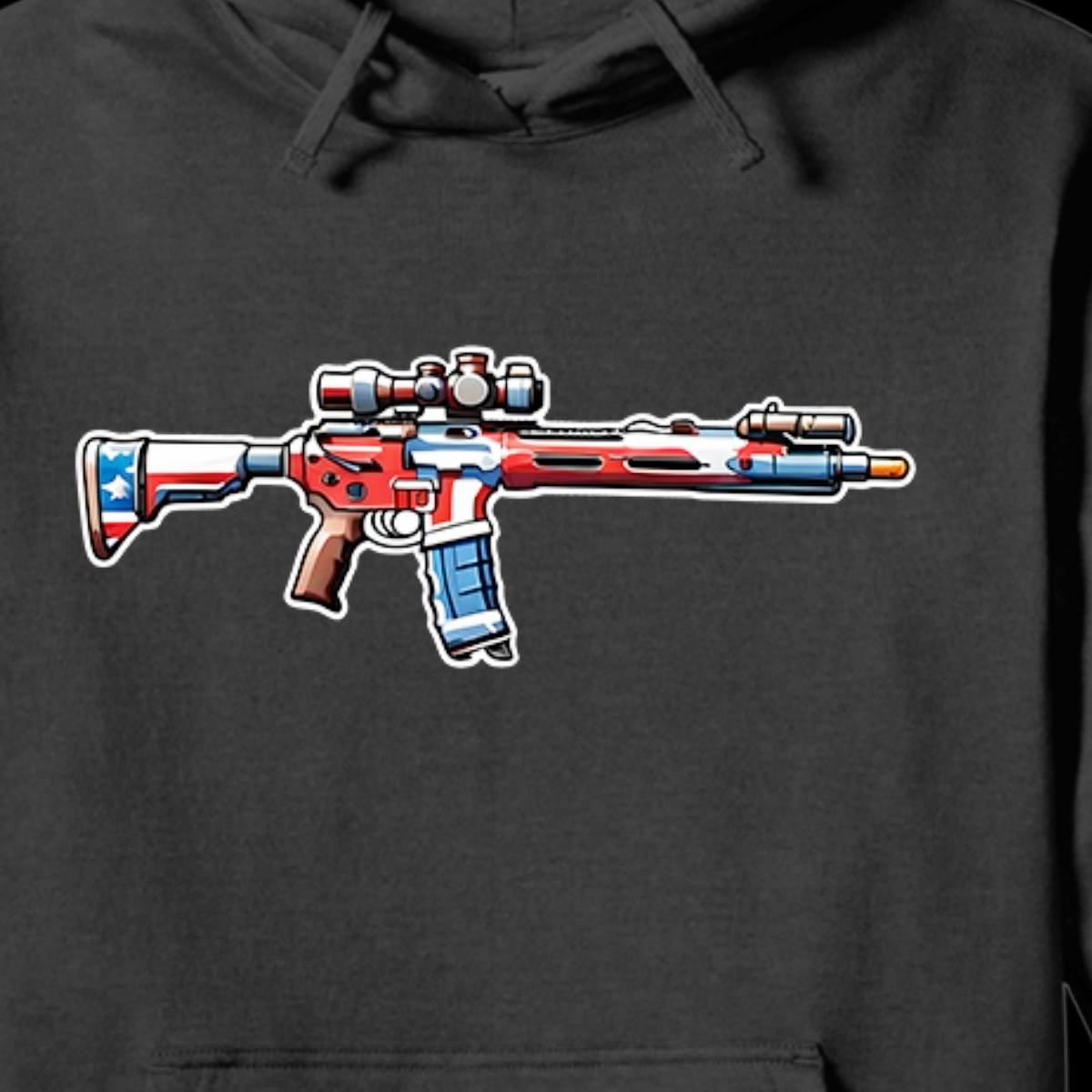 Hoodie Unisex Midweight Softstyle Fleece USA RIFLE