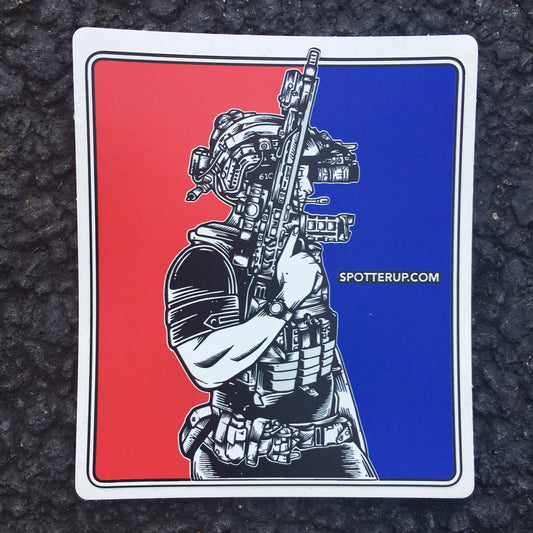 Sticker Merica  3.25" w x 3.25" h Red White Blue