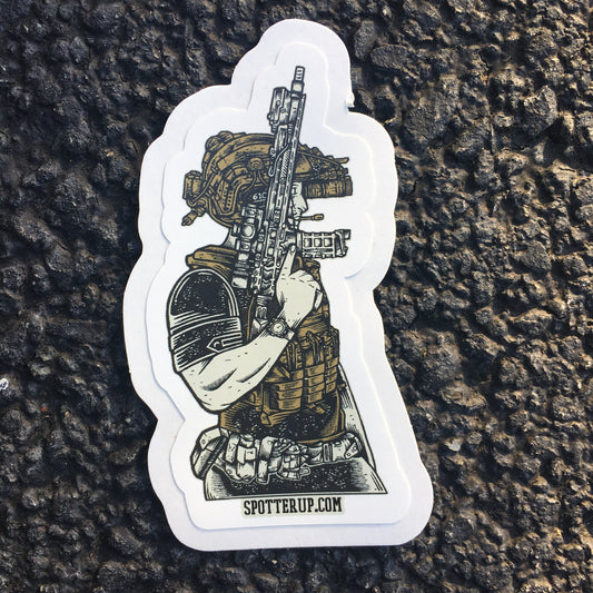 Sticker Warrior V6 2.5" w x 4.5" h