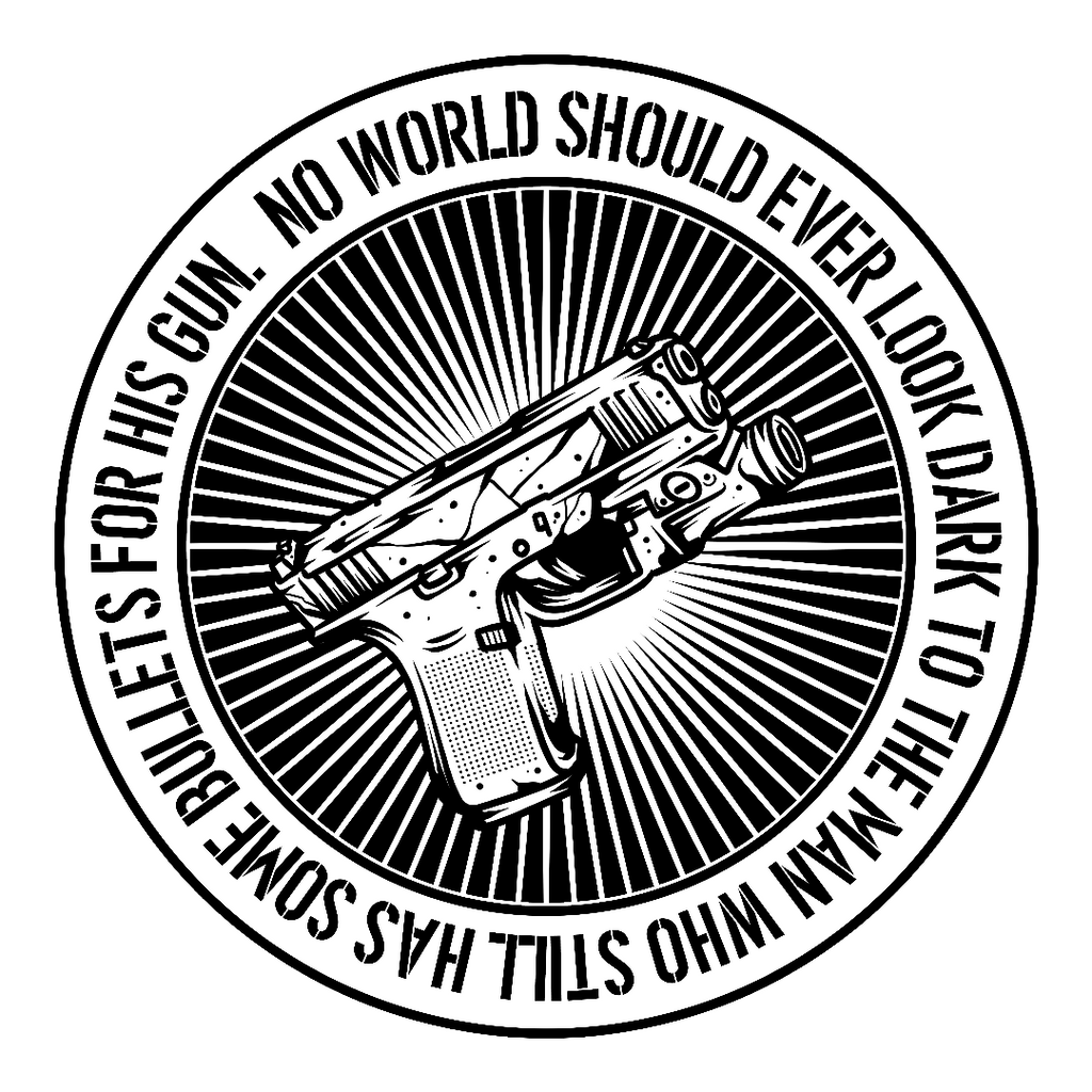 Bumpersticker Never Dark Pistol 3"