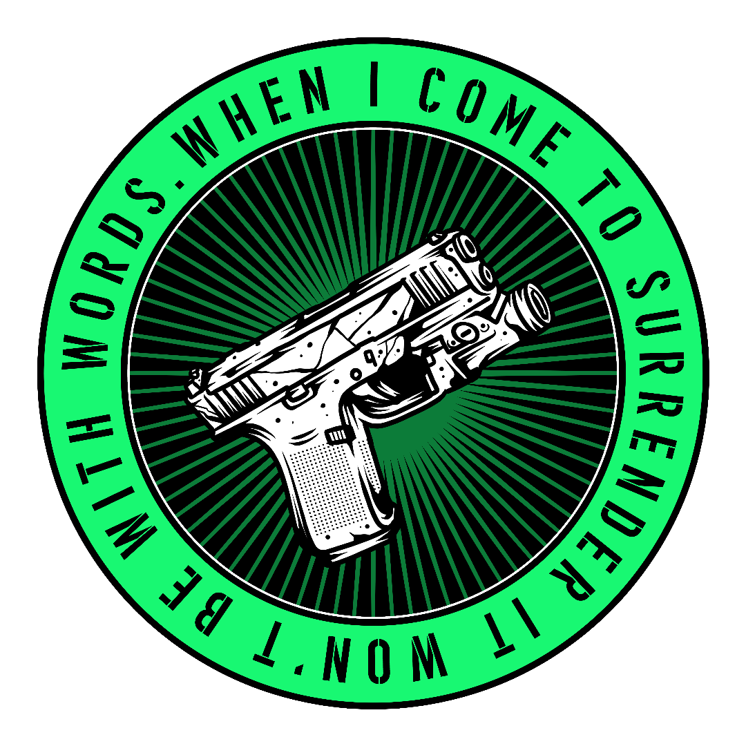 Sticker Never Surrender 3"x3"