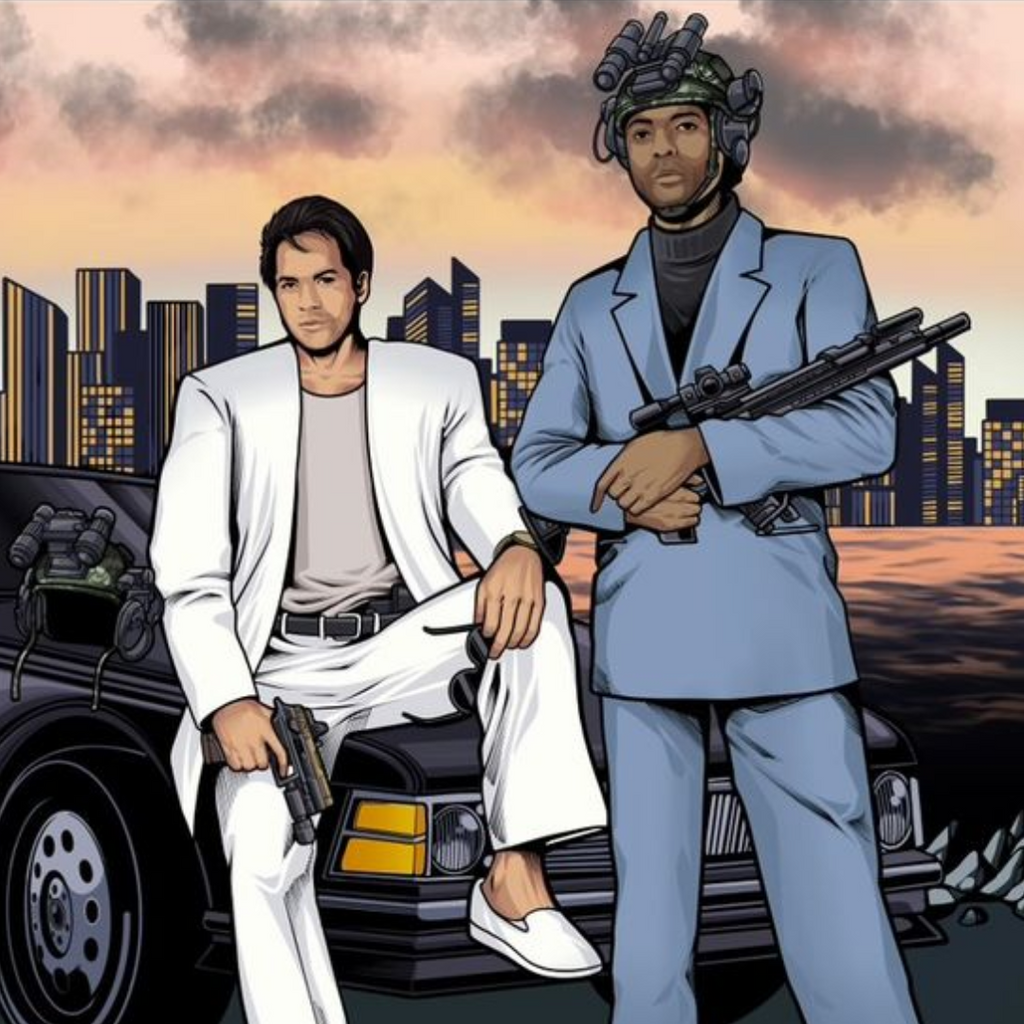 Sticker Miami Vice 3.2" x 4" Die Cut