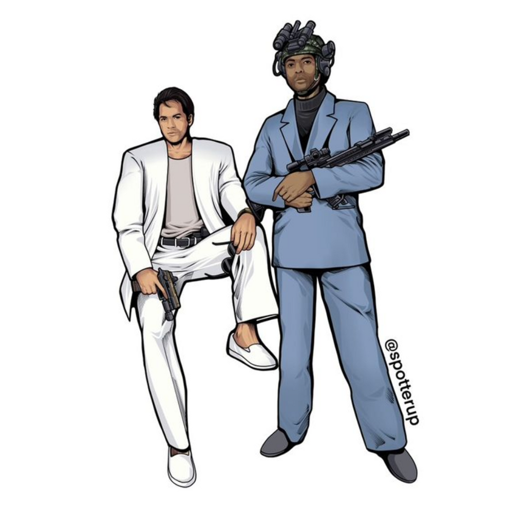 Sticker Miami Vice 3.2" x 4" Die Cut