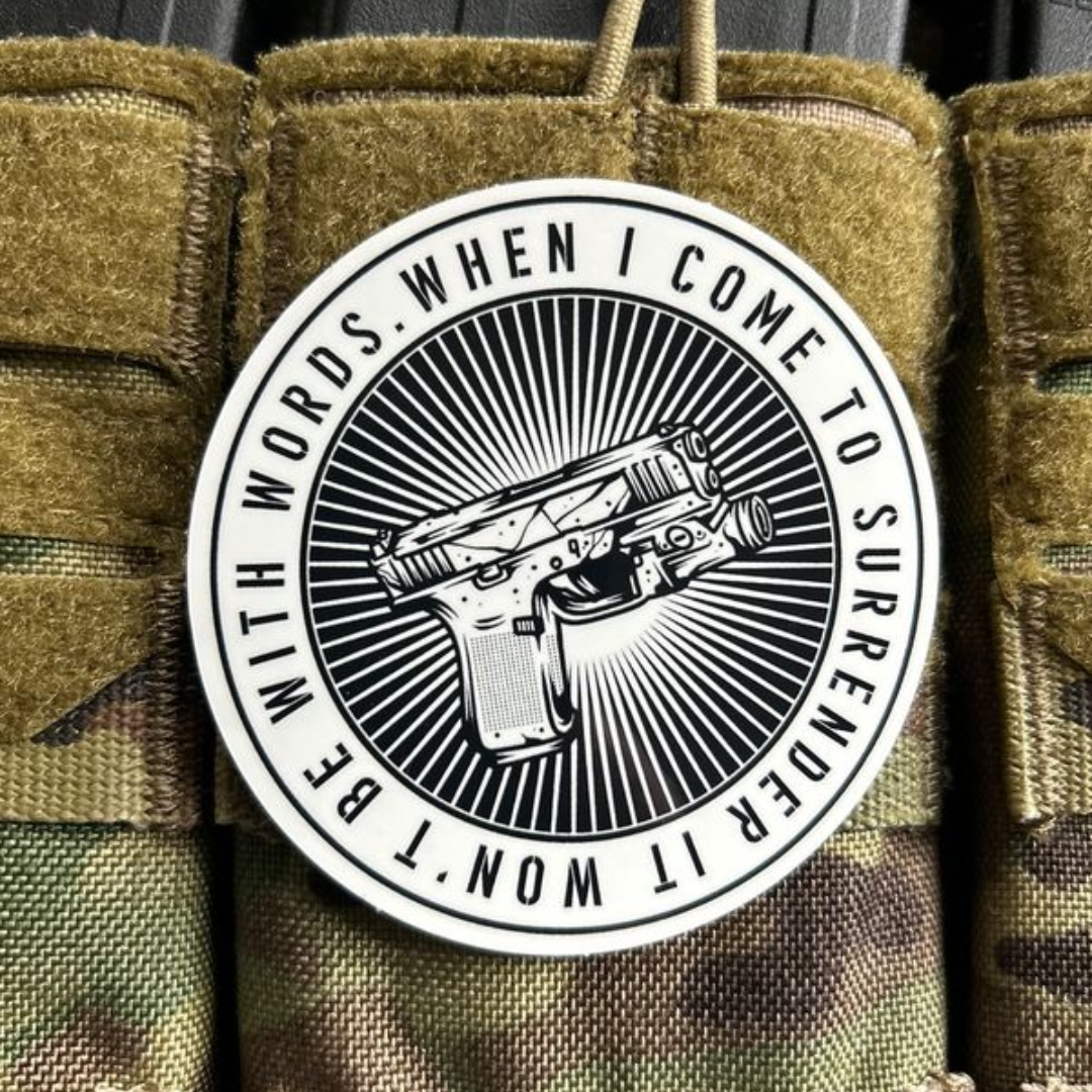 Sticker Never Surrender 3"x3"