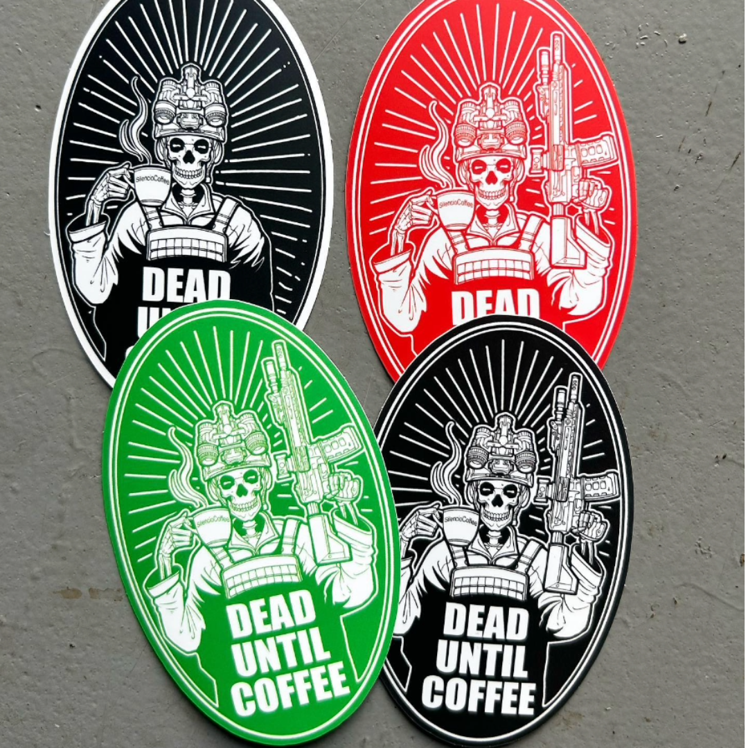 Sticker Dead Until Coffee 4"