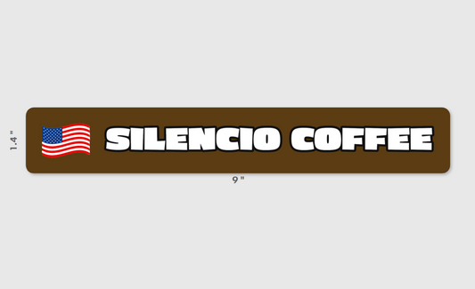 Bumpersticker Silencio Coffee w/Flag
